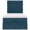 vidaXL Османска легло с матраци, тъмносиньо, 100x200 см, кадифе