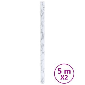 vidaXL Стикери за мебели, самозалепващи, бял мрамор, 90x500 см, PVC