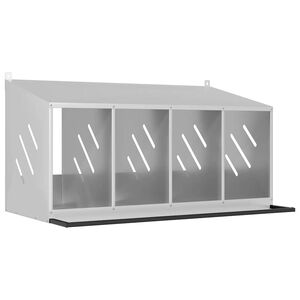 vidaXL Кутия за гнездене на пилета с 4 отделения, галванизиран