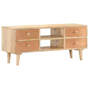 vidaXL ТВ шкаф, 110x30x45 см, мангово дърво масив