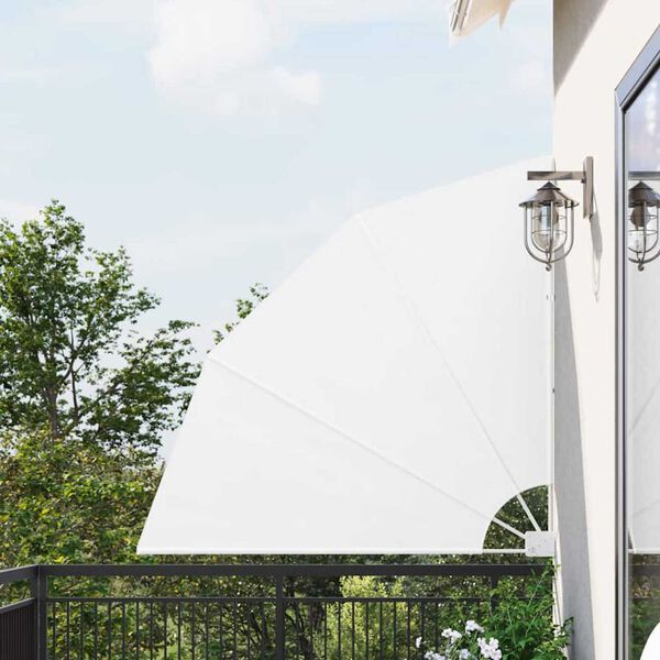 vidaXL Прозорец за балкон Бяло 140 x 140 cm текстил