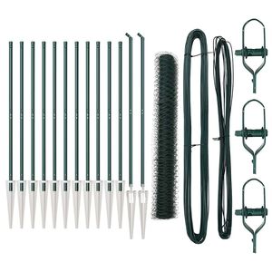 vidaXL Шестоъградно ограждение с кол 25 x 1,4 м ПВЦ-обработена стомана