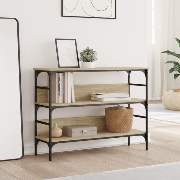 vidaXL Конзолна маса, дъб сонома, 100x32x75 см, инженерно дърво