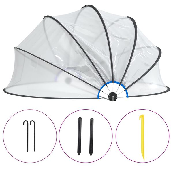 vidaXL Купол за басейн, кръгъл, 406x203 см, PVC