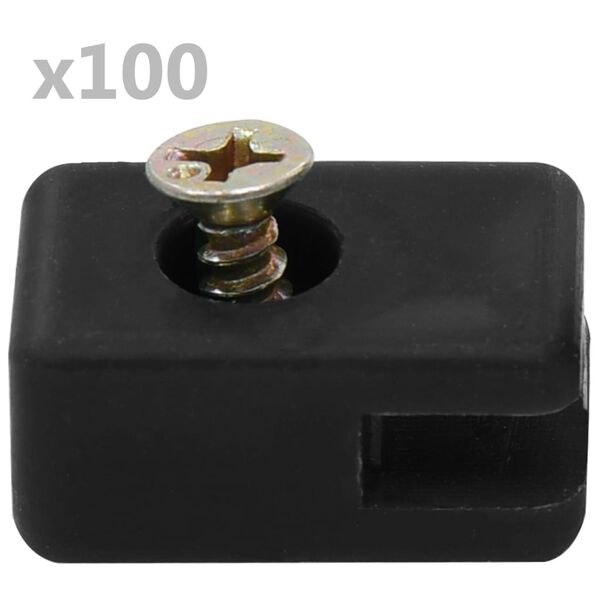 vidaXL Държачи за оградна мрежа, с винт, 100 комплекта, антрацит