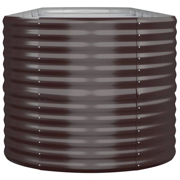 vidaXL Градинска повдигната леха поцинкована стомана кафяво