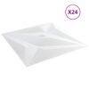 vidaXL Стенни панели Звезда 24 pcs Бял Звезда 50 x 50 cm XPS Пяна