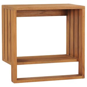 vidaXL Стенна поставка за хавлии, 35x20x35 см, масивно тиково дърво