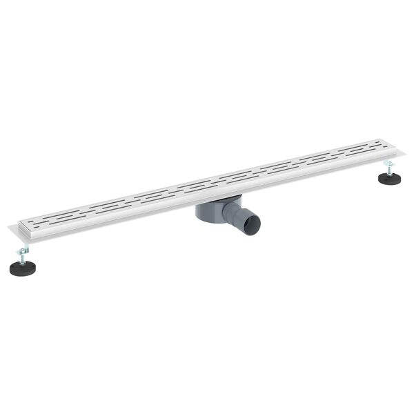 vidaXL Душов дренаж с стъклен капак и 360&deg; сифона Сребрист 100 cm