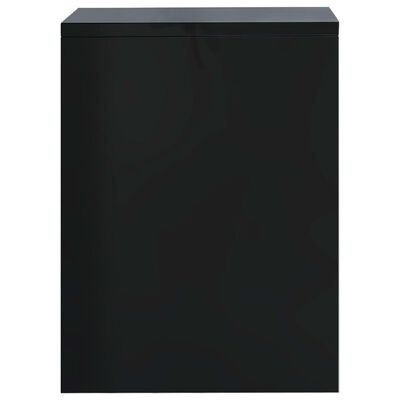 vidaXL Нощно шкафче, черно със силен гланц, 40x30x40 см, ПДЧ