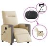 vidaXL Електрически масажен реклайнер стол, кремав, текстил
