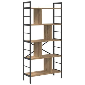 vidaXL Рафт за книги 9 нива 75 x 30 x 156 см Инженерна дървесина Дъб
