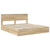 vidaXL Легло с място за съхранение с таблото Сонома дъб 180 x 200 cm