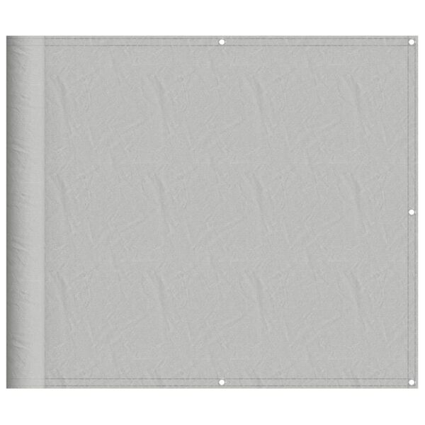 vidaXL Балконски параван, светлосив, 90x600 см, 100% полиестер оксфорд