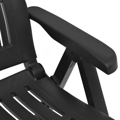 vidaXL Градински наклоняеми столове, 2 бр, пластмаса, антрацит