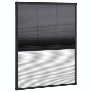vidaXL Алуминиев плисе комарник за прозорци със сенник, 80x100 см