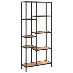 vidaXL Етажерка за книги 80x30x180 см стомана и инженерно дърво