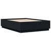 vidaXL Рамка за легло с LED осветление черна 140x190см инженерно дърво