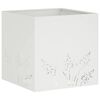vidaXL Градинска саксия Бяло 50 x 50 x 49 cm Студено валцована стомана