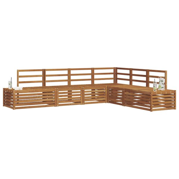 vidaXL Комплект дивани за открито 6 Брой Естествен