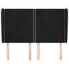 vidaXL Горна табла за легло с уши, черна, 147 x 23 x 118/128 см кадифе
