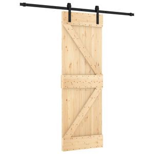 vidaXL Преплъзваща се врата 70 x 210 cm Естествено и черно