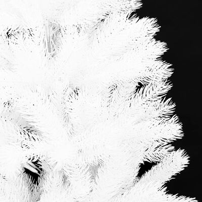 vidaXL Изкуствено коледно дърво, реалистични иглички, бяло, 240 см