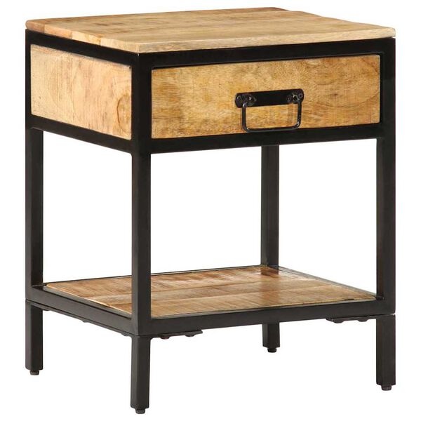 vidaXL Нощен шкаф Кафяво 40 x 35 x 50 см Масивна дървесина от манго