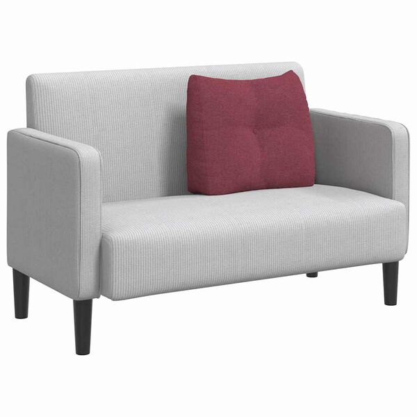 vidaXL Възглавница за гръб Виненочервен 60 x 24 x 50 см текстил