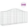 vidaXL Габионни кошници арка 40 бр 200x30x80/100 см поцинковано желязо