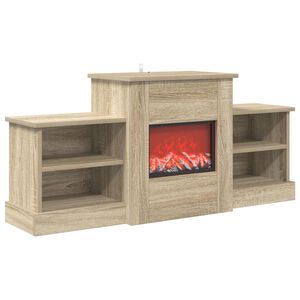 vidaXL Електрическа камина Сонома 110 x 30 x 50 cm Инженерна дървесина