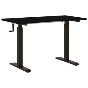 vidaXL Бюро със съхранение Черен и тъмен кафяв 120 x 60 cm Масивен дъб