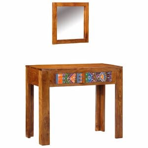 vidaXL Тоалетка Кафяво 90 x 45 x 75 cm Солидно акациево дърво