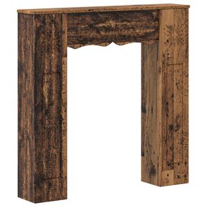 vidaXL Рамка за камина Старо дърво 102 x 20 x 102 см