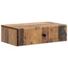 vidaXL Стенен страничен масичка Старо дърво 59 x 34,5 x 17 см