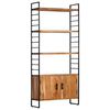vidaXL Библиотека с 4 рафта, 80x30x180 см, акация масив