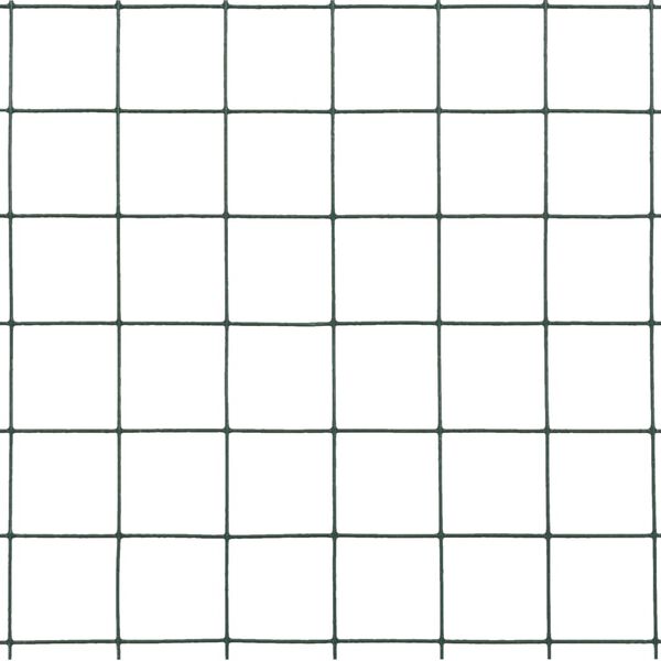 vidaXL Кокошкарска мрежа, стомана с PVC покритие, 25х0,5 м, зелена