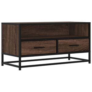 vidaXL ТB шкаф, кафяв дъб, 80x34,5x40 см, инженерно дърво и метал