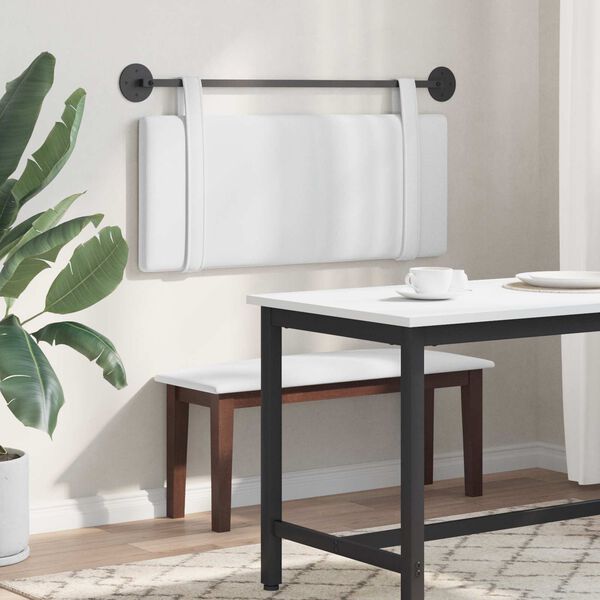 vidaXL Висяща табла Монтиране на стена Бял 110 x 55 x 5 см текстил