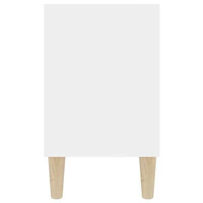 vidaXL ТВ шкаф с крака от дърво масив, бял, 103,5x30x50 см
