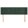 vidaXL Горна табла за легло, тъмнозелена, 147x16x78/88 см, кадифе