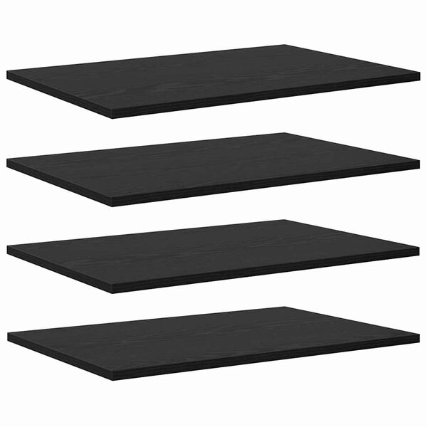 vidaXL Етажерка Борд 4 pcs Черен 60 x 40 x 1,5 cm Инженерно дърво