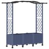 vidaXL Повдигнато легло с решетка и покривка Сиво 164 x 40 x 144 см ПП