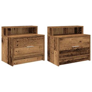 vidaXL Нощни шкафчета с чекмеджета, 2 бр, старо дърво, 51x31x47 см