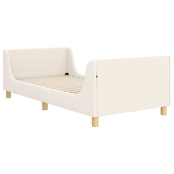 vidaXL Легло за деца с табла с таблото Крем 80 x 200 cm Вълнена тъкан