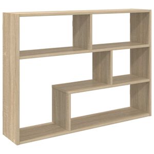 vidaXL Стенен рафт Монтиране на стена Дъб сонома 95 x 20 x 69,5 см