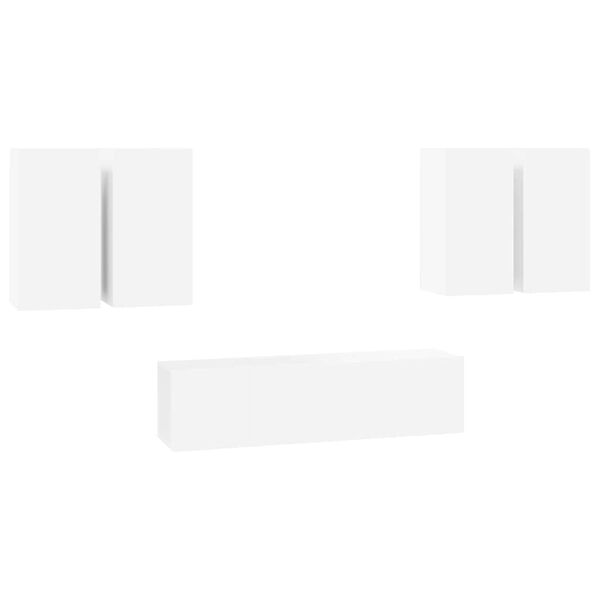 vidaXL Комплект ТВ шкафове от 6 части, бял, инженерно дърво