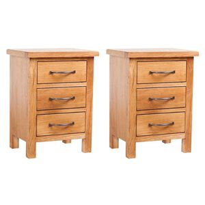 vidaXL Нощни шкафчета, 2 бр, 40x30x54 см, дъбово дърво масив