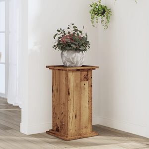 vidaXL Поставка за растения, старо дърво, 33x33x60 см, инженерно дърво