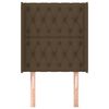 vidaXL Горна табла за легло с уши, тъмнокафява,83x16x118/128 см, плат